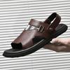 Summer 2022 Newest Fashion Men Shoes Vintage Quality Leather Non-Slip Beach Sandals Travel Slippers Black Brown Comfortable Light