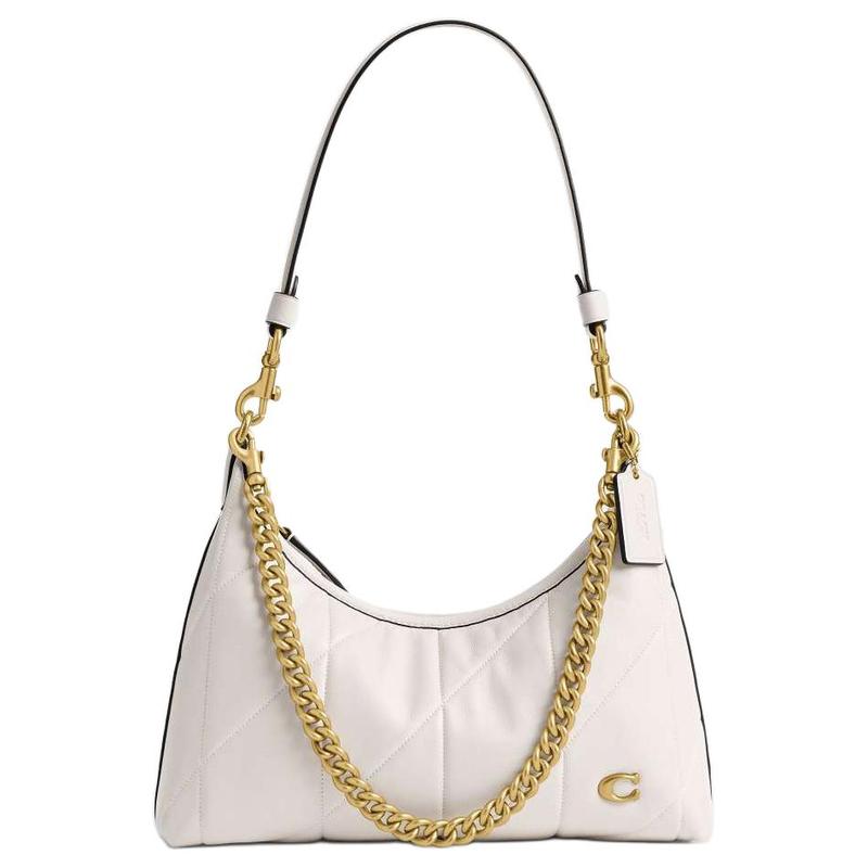 

COACH JLIET 25 Letter Engraved Metal Accessories Sheepskin Shoulder Bag Medium Women s Chalk White золотий