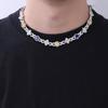 Minimalist Square Zircon Pendant Necklace Men Women Gold Plated Copper Chain Daily Wear Fashion Jewelry