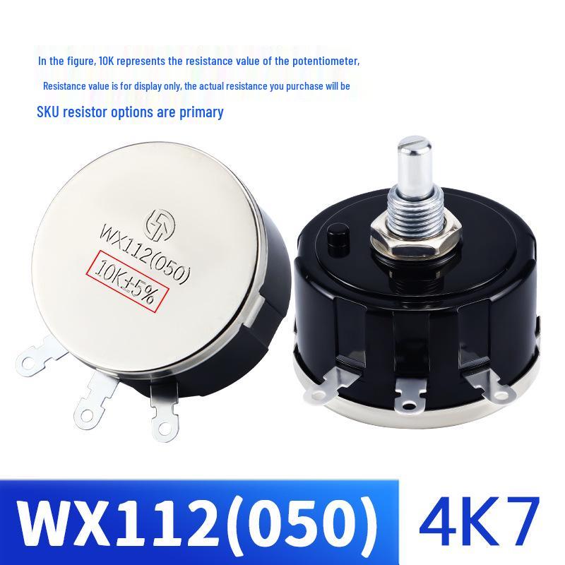 WX112 050 Adjustable Single-Turn Wirewound Potentiometer: 47, 560 Ohm, 1K, 2.2K, 4.7K, 10K, 47K Knob