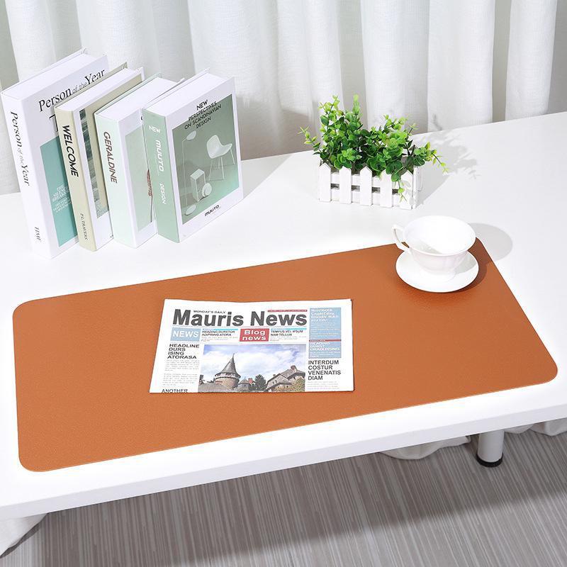 Dual-Sided Two-Tone Leather Desk Pad - Large Mouse, Keyboard & Notebook Mat