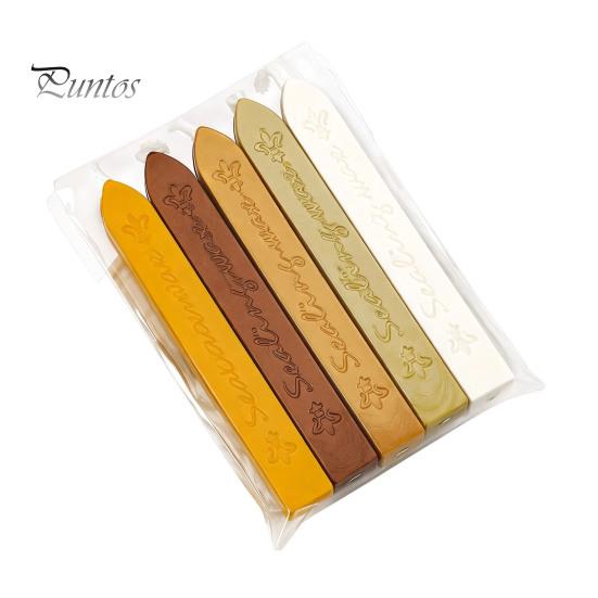 Vintage Wax Stamp Supplies 5PCS Sealing Sticks, with Wicks, Classic Color Seal Accessories Strips, for Envelope And Craft Decor Handmade Greeting Card
