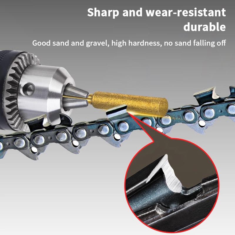 8Pcs Chainsaw Bits Titanium Plated Diamond Sharpener High Hardness Electric Chainsaw File 4/4.8/5.5Mm Chainsaw Sharpener Stone