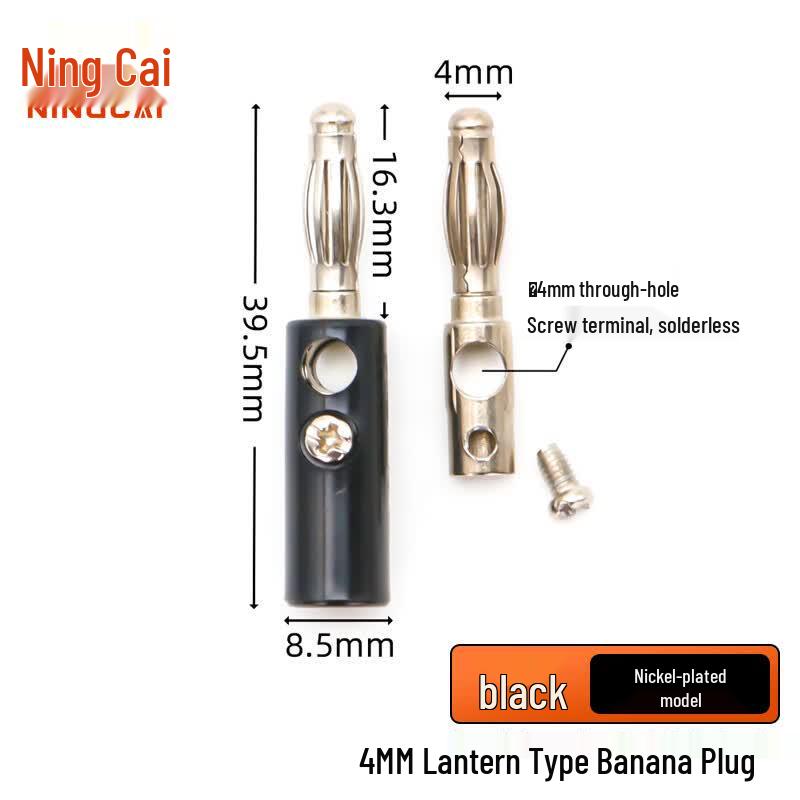 NINGCAI 4mm Nickel-Plated Banana Plugs for Audio & Multimeter