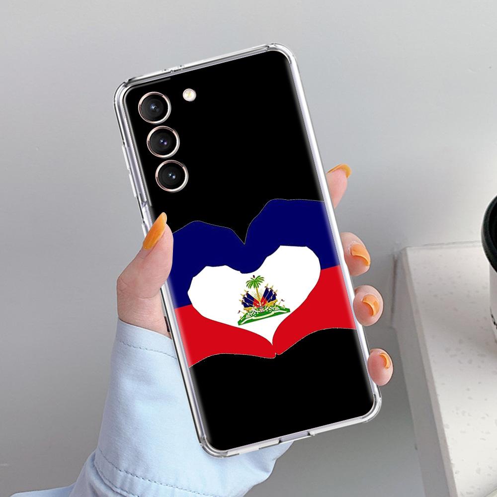 Phone Case For Samsung Galaxy S26 S25 S24 S23 S22 Ultra S20 S21 FE 5G Plus Soft Clear Cover shipping Haiti Flag