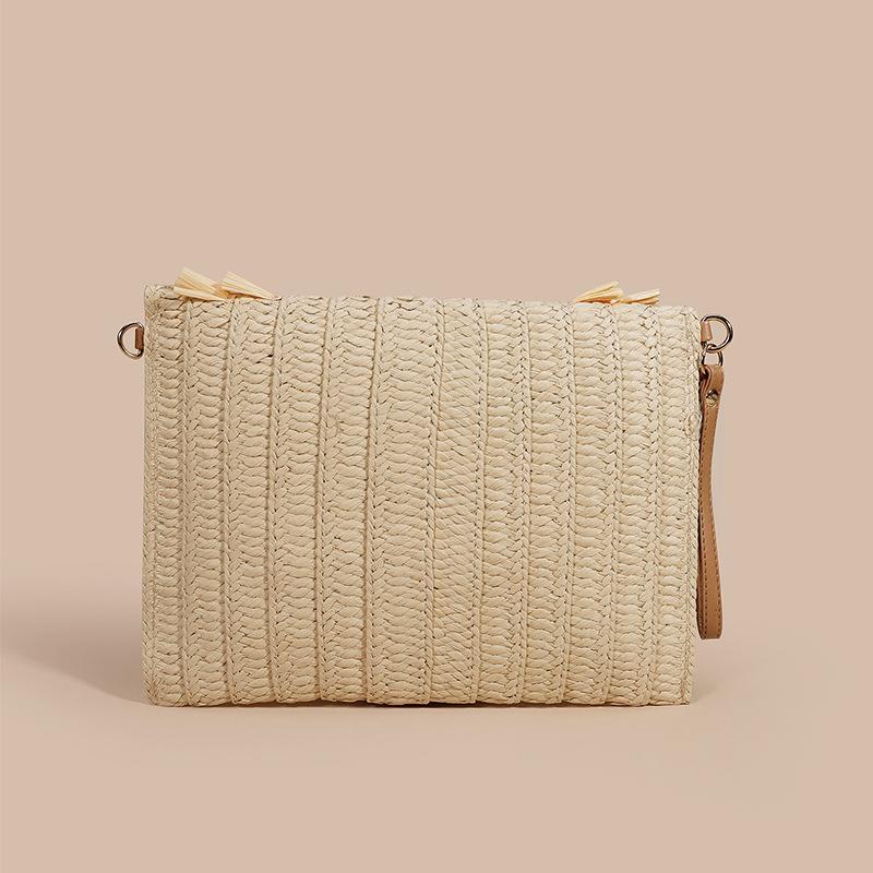 Yogodlns Raffia Straw Weaven Bags Fashion Ladies Wrist Clutches Summer Women Shoulder Crossbody Bags Handmade Beach Bag