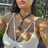 Ethnic Wind Turquoise Double Layer Korean Velvet Collarbone Chain Choker Sweet Cool Simple Necklace Female Jewellery