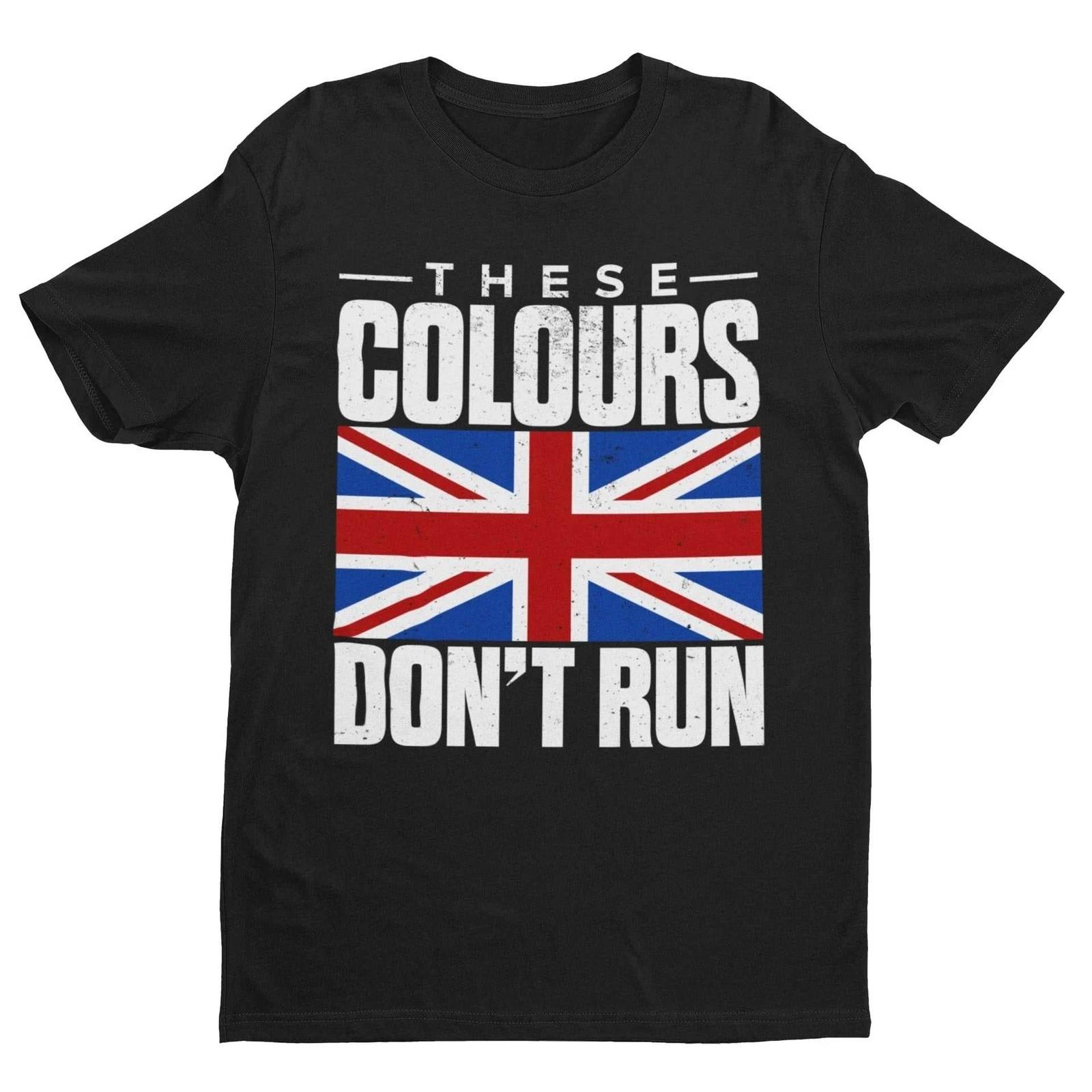 These Colours Don’t Run T-Shirt – Distressed Union Jack Patriotic Tee UK Bri M