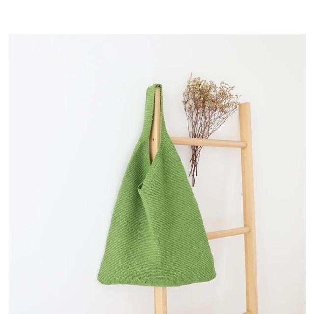

Korean Fashion Retro Wool Bag Knitted Shoulder Bag Woven Vest Bag Versatile Summer Autumn and Winter New Handbag зелений