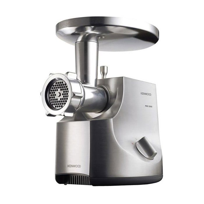 Meat Grinder - KENWOOD MG700 - 2000W - 3kg/min - 3 Grids - 2 Adapters - Brushed Aluminum