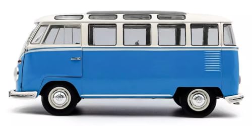 SOLIDO 1/18 Scale Volkswagen T1 Samba Bus 1962 (Blue/White) Finished Product S1813401