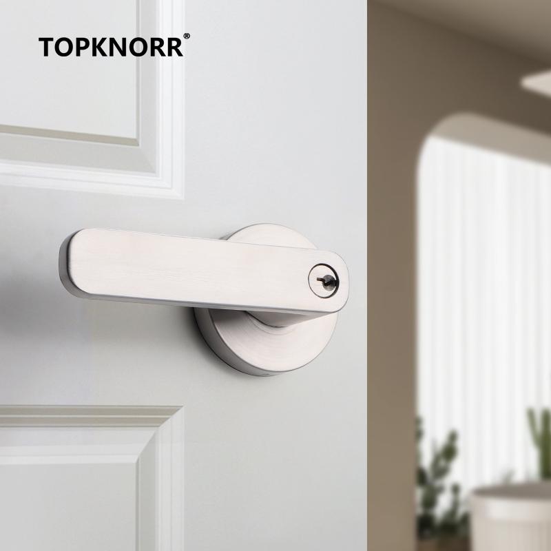 304 Stainless Steel Ball Lock Indoor Wooden Door With Key Bathroom Door Handle Household Silent Thickened Anti-theft Door Lock