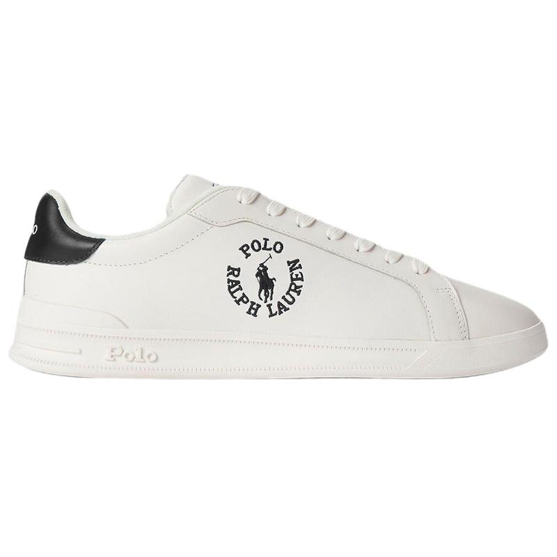Polo Ralph Lauren Leder Rundzehen Schnürschuh Logo Low-Top Sneakers Herren-Sneakers Weiß 809892336001