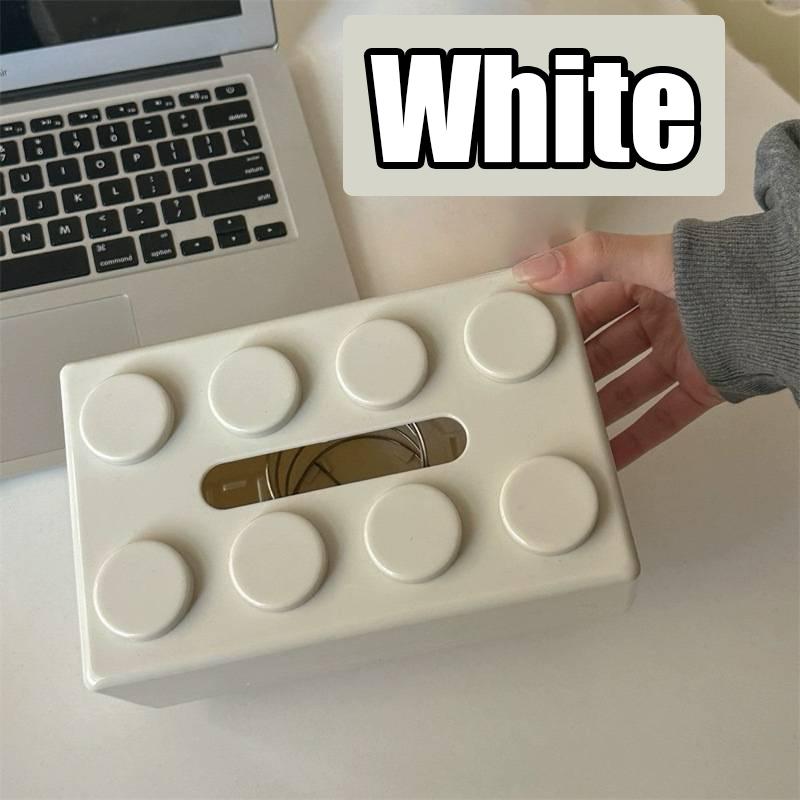 1 Building Block-shaped Tissue Boxmultifunctionalplastic Storage Box Vibrant Colors Wallmountable Or Tabletop Decorative Contain
