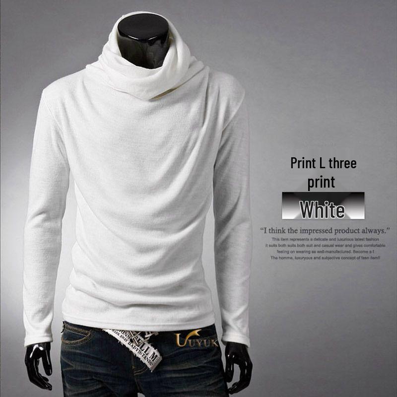 Men's Slim Fit Turtleneck Knit Sweater: Spring & Autumn Solid Color, Korean Style Long Sleeve Pullover.