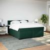 Box Spring Bed with Mattress Dark Green 200x200 Cm Velvet