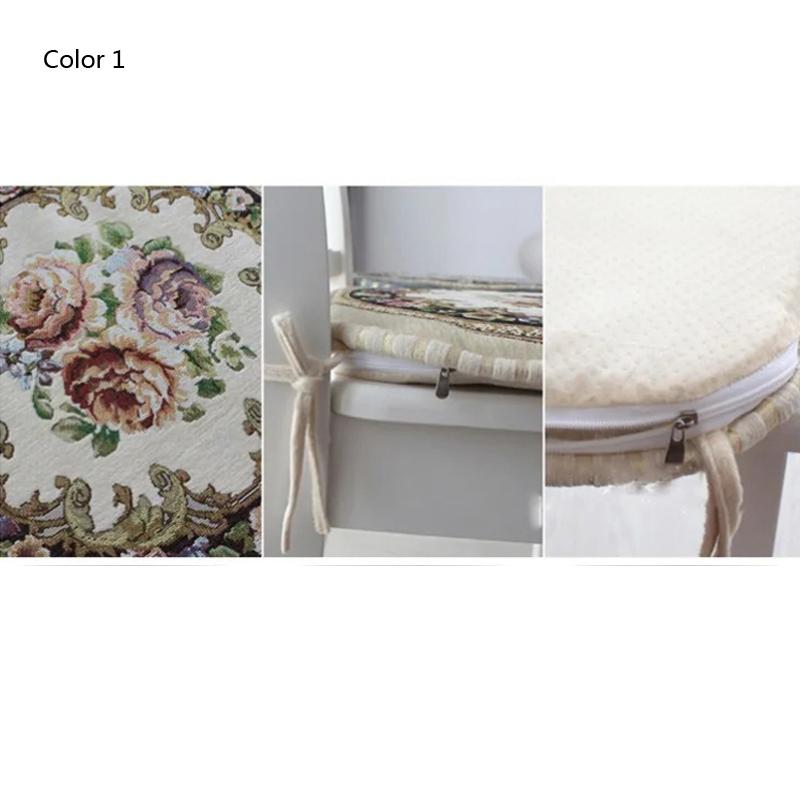 European Style Jacquard Dining Chair Cushions Soft Restaurant Decor Seat Mat Anti-slip Chair Cushion Four Season Home Seat Pad