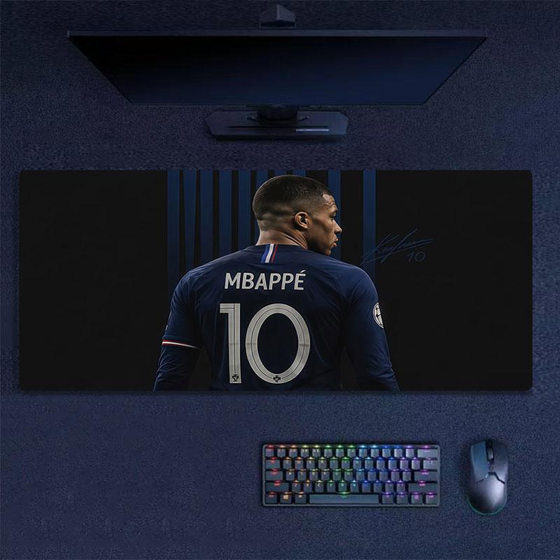 Mbappé Mouse Pad, Large Gaming Desk Mat, Non-slip XXL Mousepad for Laptop & Tablet, Mini PC Playmat with Stitched Edges