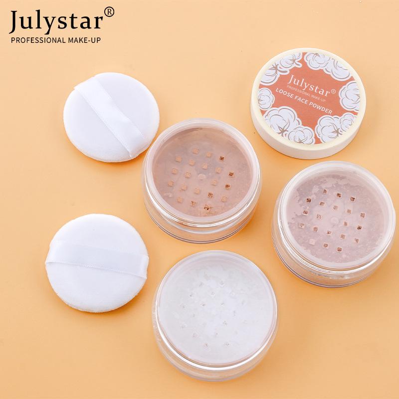 Julystar Grooming Concealer Setting Powder White Highlight Powder Waterproof and Sweatproof Loose Powder Makeup