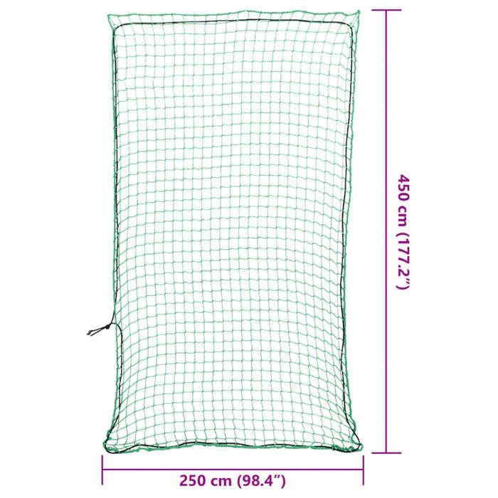 VidaXL Trailer Net with Elastic Cord Green 4.5x2.5 M PP, Cargo Net, Loading Net for Trailer, 4012241