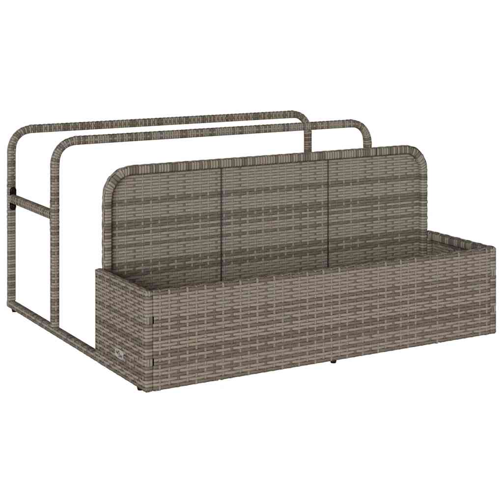 Pool-Aufbewahrungsbox Grau 110x100x57 cm Poly-Rattan