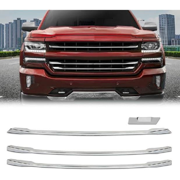 PIT66 Front Grille Hood Molding Trim Moulding, Compatible with 2007-2015 Mini Cooper R55 R56 R58 R59 (NOT fit S) Black #51132751040#MC1235100