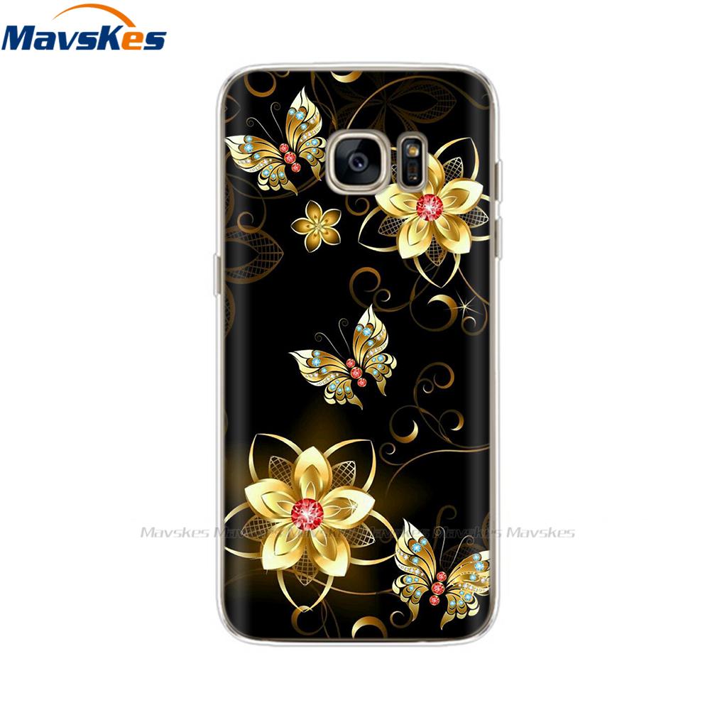 Custodia in Silicone Cartone Animato Per Samsung Galaxy S7 Custodie Cover Fiore Morbido TPU Custodia per Telefono Per Samsung S7 edge G930F G930FD G930W8 Funda