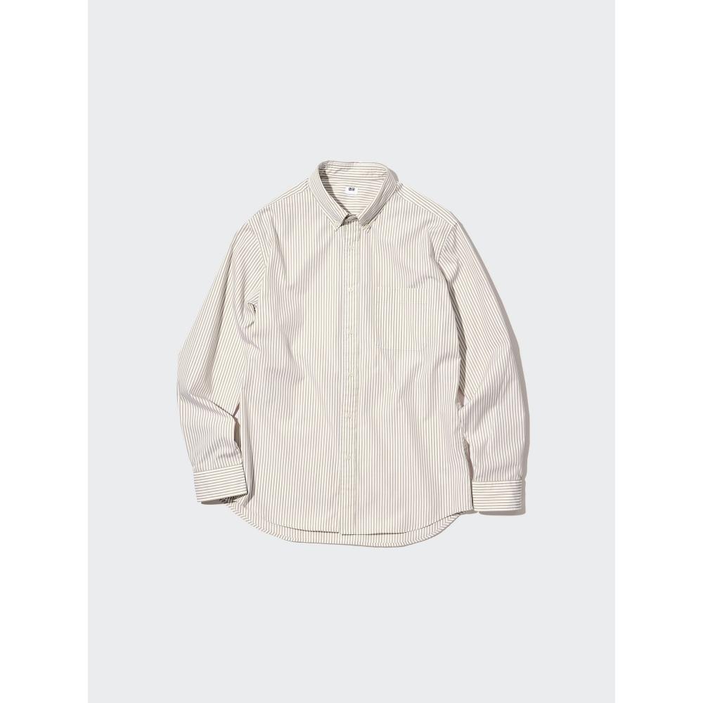 Uniqlo BroAdcloth Shirt  Long Sleeve Button Down CollAr  Stripe A