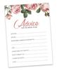 Inkdotpot FloralA  Advice And Wishes Set Of 50 Bridal Shower Advice Game