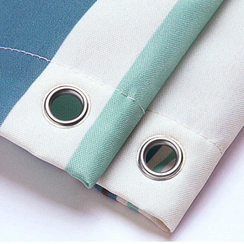 Powerpoint Striped Blue Waterproof Shower Curtain