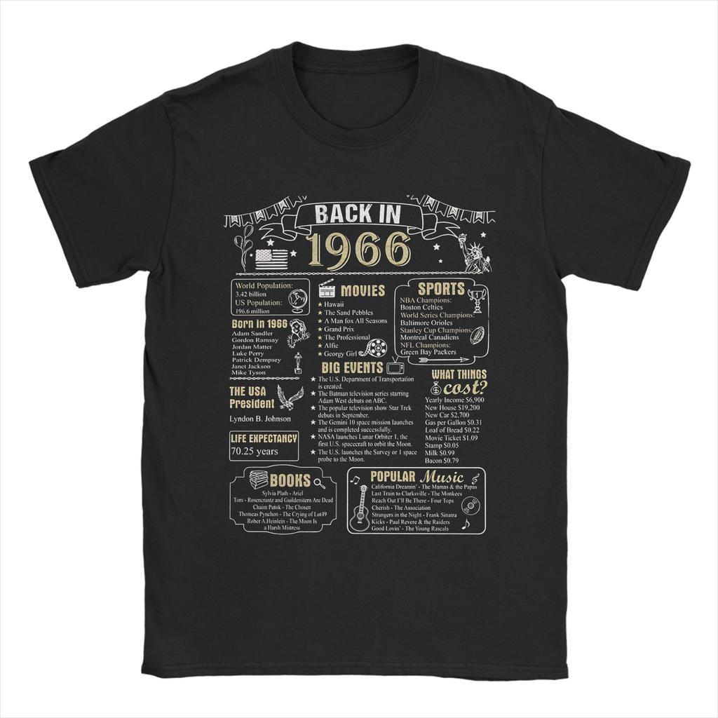 Unisex Unisexs TShirts 60th Birthday Vintage 1966 Legend Fashion Cotton Tee Shirt T Shirt Crew Neck Clothing Birthday Gift