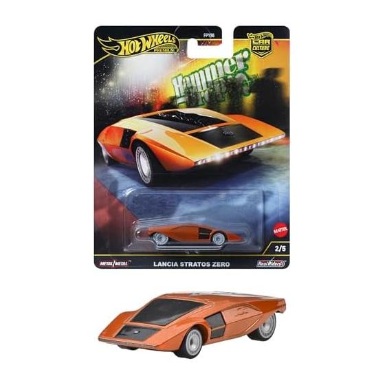 Hot Wheels Car Culture Hammer Drop Lancia Stratos Zero Vehicle Игрушечная мини-машинка для детей от 3 лет и старше, оранжевый HRV77