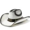 Europe, America and the West Denim Straw Hat Cow Head Belt Accessories Summer Men's and Women's Outdoor Sunshade Sun Hat