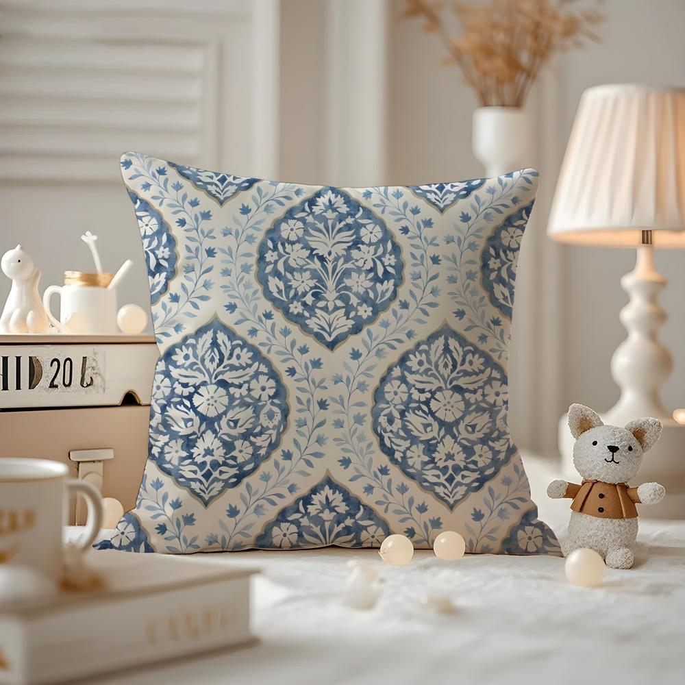 Sari Fabric Cushion Cover Pattern Printed Pillowcase For Living Room Sofa Cushion Cover & Bedroom Decor