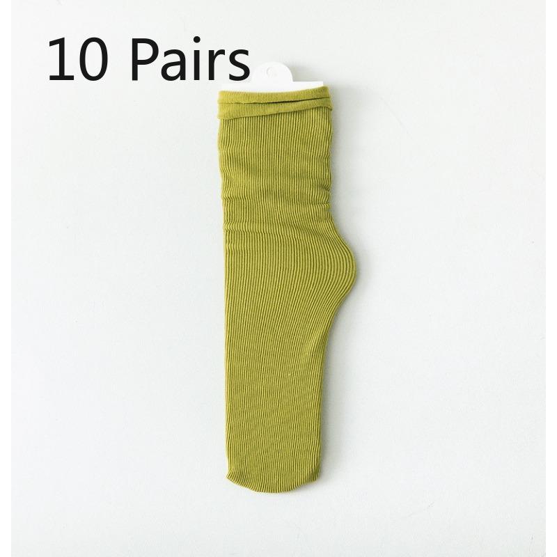 

10 пар женских тонких носков с ворсом карамельного цвета на весну и лето 10 Pairs