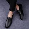 Herresko Casual Ekte Lær Slip-on Komfortable Herre Svarte Flats Herre Kjøresko Stor Størrelse