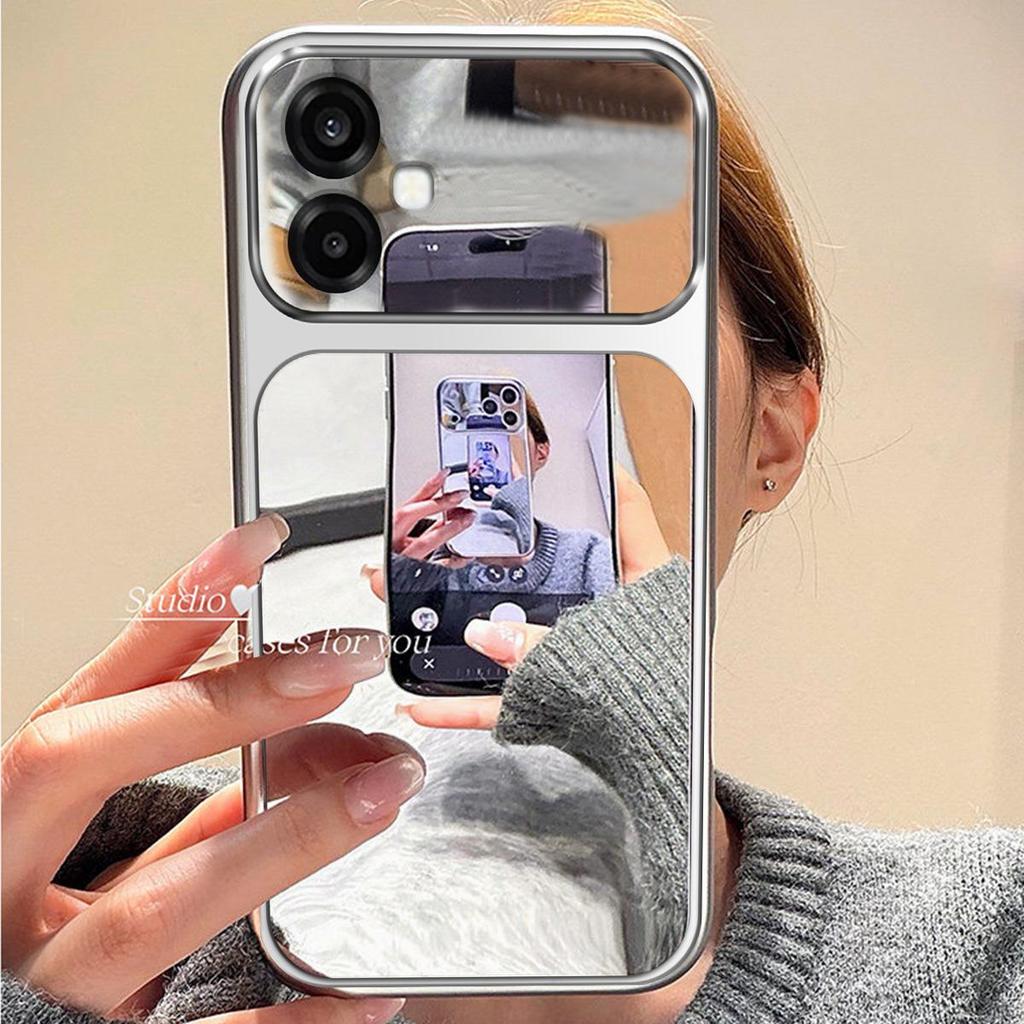 Case for TECNO SPARK Go 2,POP 10 4G,infinix SMART 20 10 Trending Big Window Cover Mirror Phone Casing