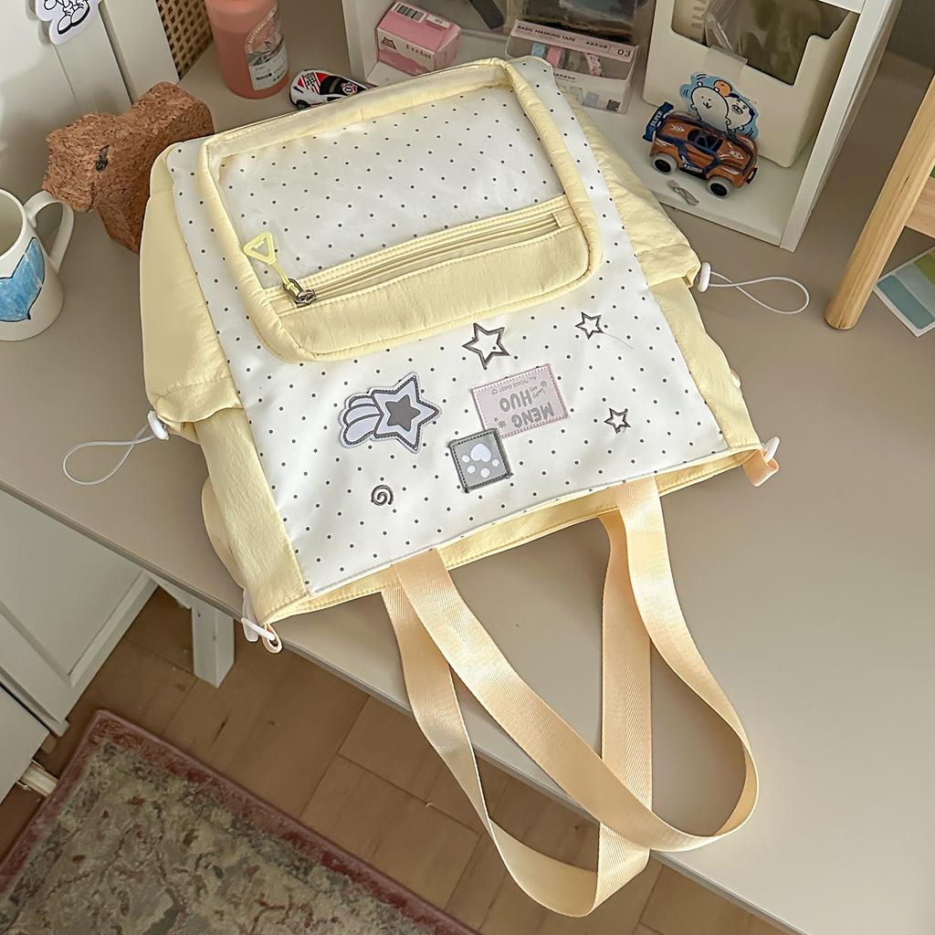 Schoolbag shoulder bag Korean version cute star transparent pain bag two-dimensional college style tutoring class student shoulder messenger bag