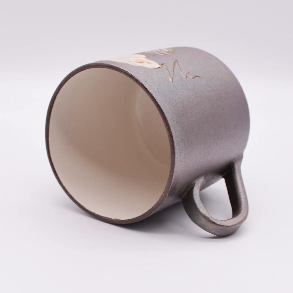 Maeken Kyo-yaki, Kiyomizu-yaki, Seiho-gama Mug, 200ml, Grape Design, Made in Japan, Brown, 256715