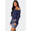 New Tops for Women Solid Color One-line Collar Off-shoulder Long-sleeved Sweater for Women