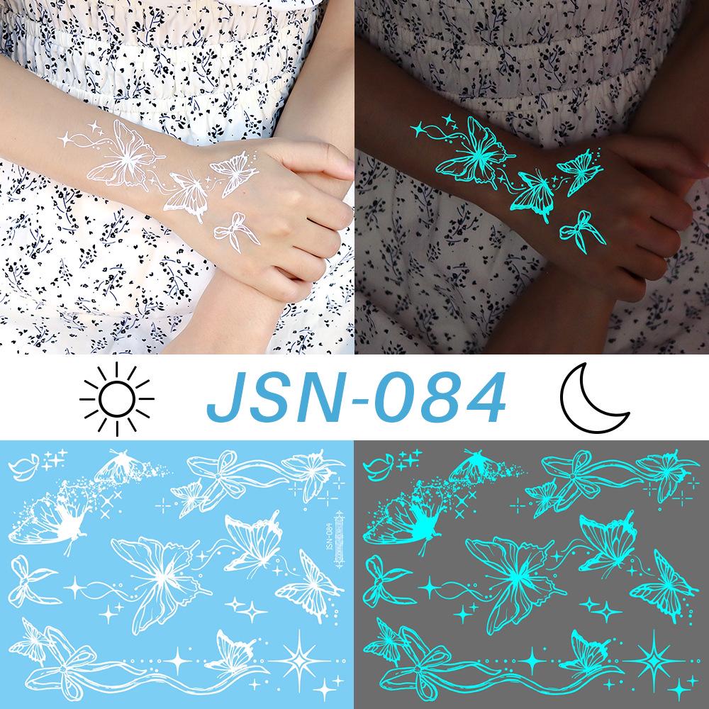 Rikaron Luminous White Henna Mandala & Butterfly Tattoo Stickers - Waterproof.