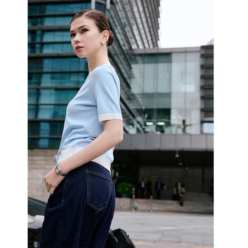 GIOVANNI VALENTINO Women's Summer Short-Sleeve Knit T-Shirt