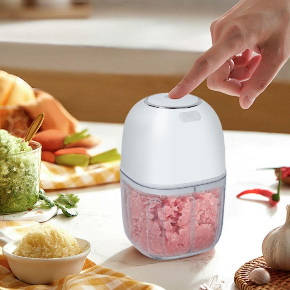 350 ML Kitchen Garlic Masher Transparent Food Chopper Effort-saving Electric Meat Grinder Onion