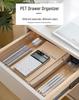 Clear Drawer Organizer Set with Built-in Dividers for Miscellaneous Items