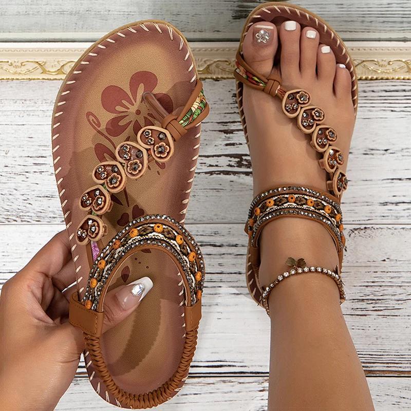 Fashion Women's Sandals Bohemia Style Sandals Summer New Shoes for Woman Flip Flops Beach Summer Shoes Women Low Heels Footwear