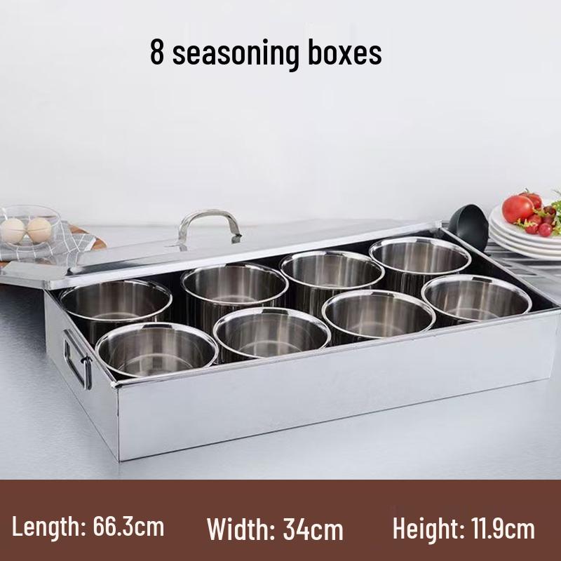 Lufenglai Stainless Steel 8-Compartment Spice Box Set