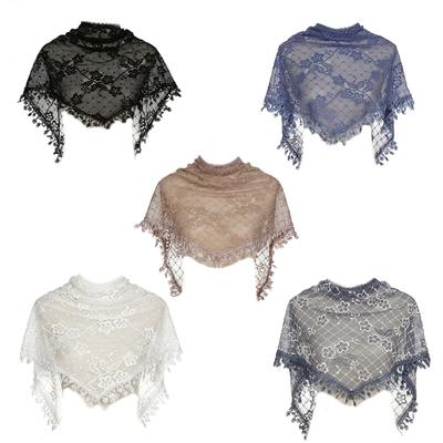 Blumenspitze Kopftuch Kapellenschleier für Frauen Mädchen Haarbandanas Ethnische Mantilla Schleier Frauen Kopfschmuck Exotisches Kopftuch