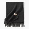 Pure Color Polyester Tassel Scarf & Shawl