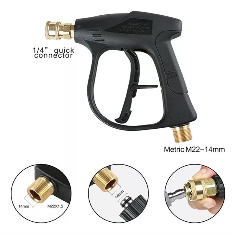 

4350PSI Pure Copper High-Pressure Car Wash Nozzle for Professional Car Wash Shops with 1L Foam Spray Gun 1/4 Quick Nozzle Set