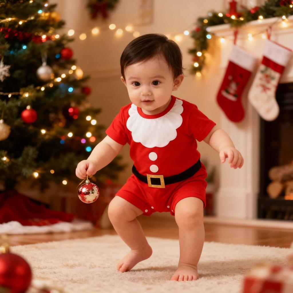 Tumao Santa Christmas Costume for Babies and Kids, Knitted, Soft To the Touch, Popular Baby Costume for Boys and Girls, Perfect for Newborns,